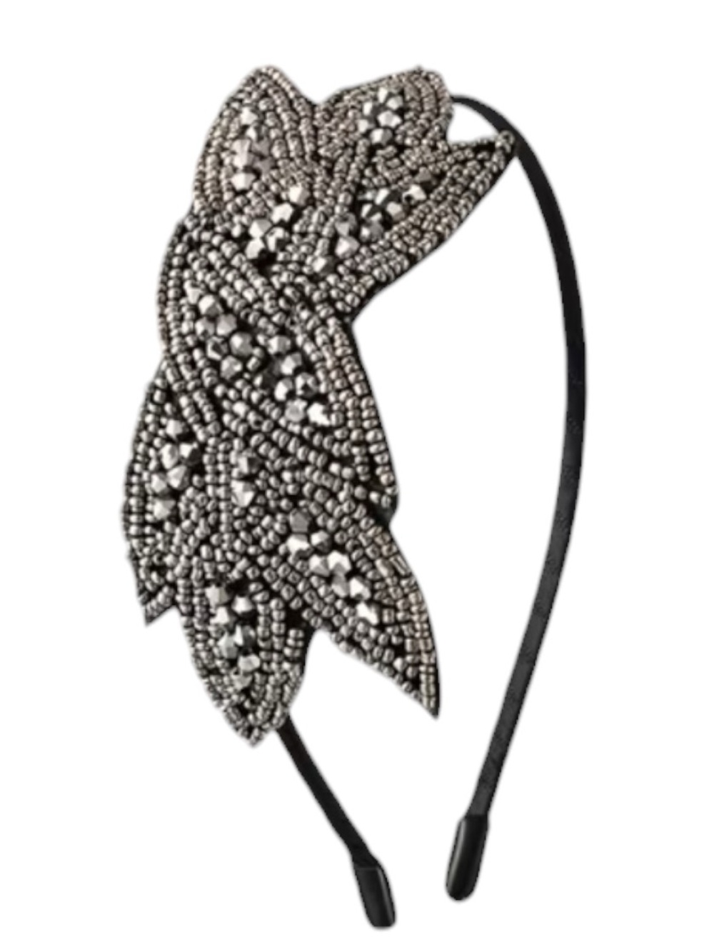 Dark Gray Flapper Retro Beaded Headband